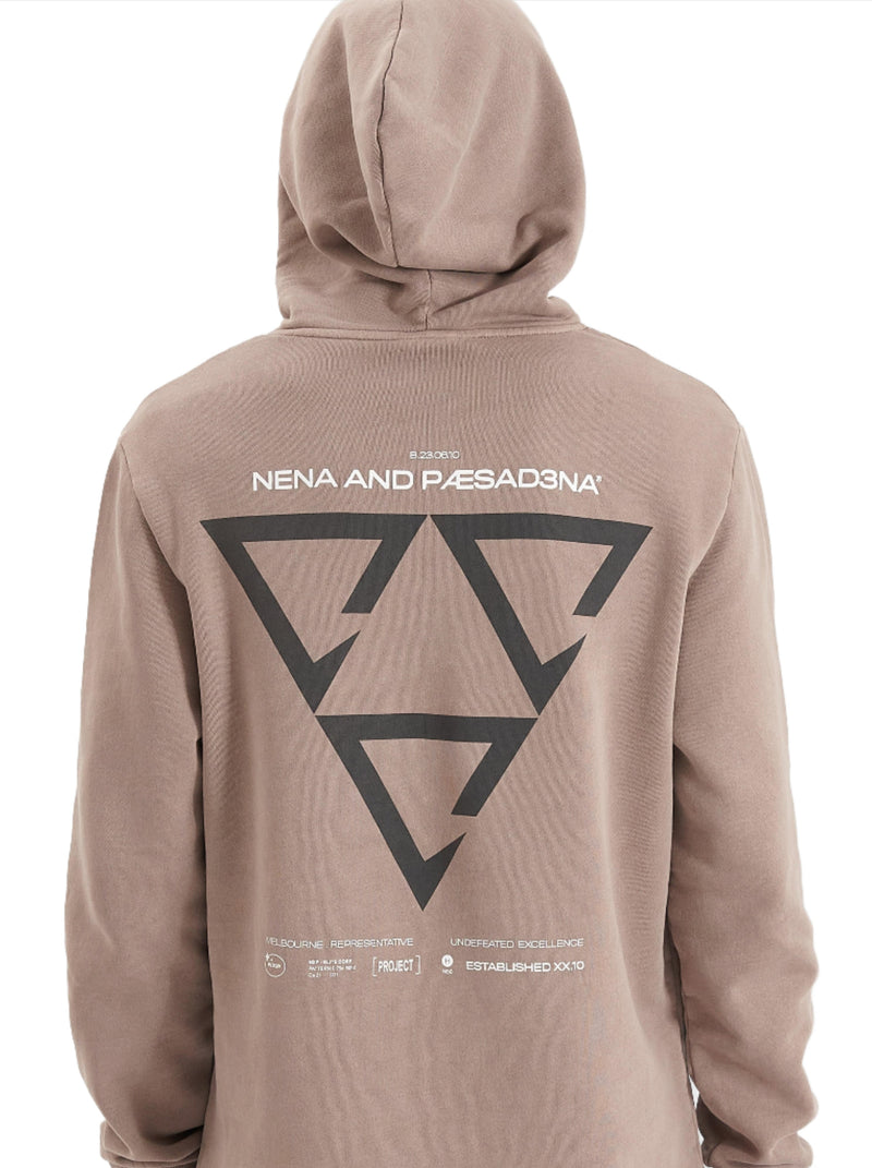 Nena And Pasadena - NXP Void Hooded Dual Curved Sweater - Pigment Bark