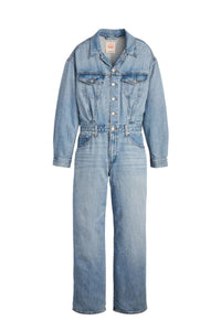 Denim jumpsuit on a white background