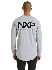 Nena And Pasadena - NXP Direction Cape Back Long Sleeve Tee - Grey Marle