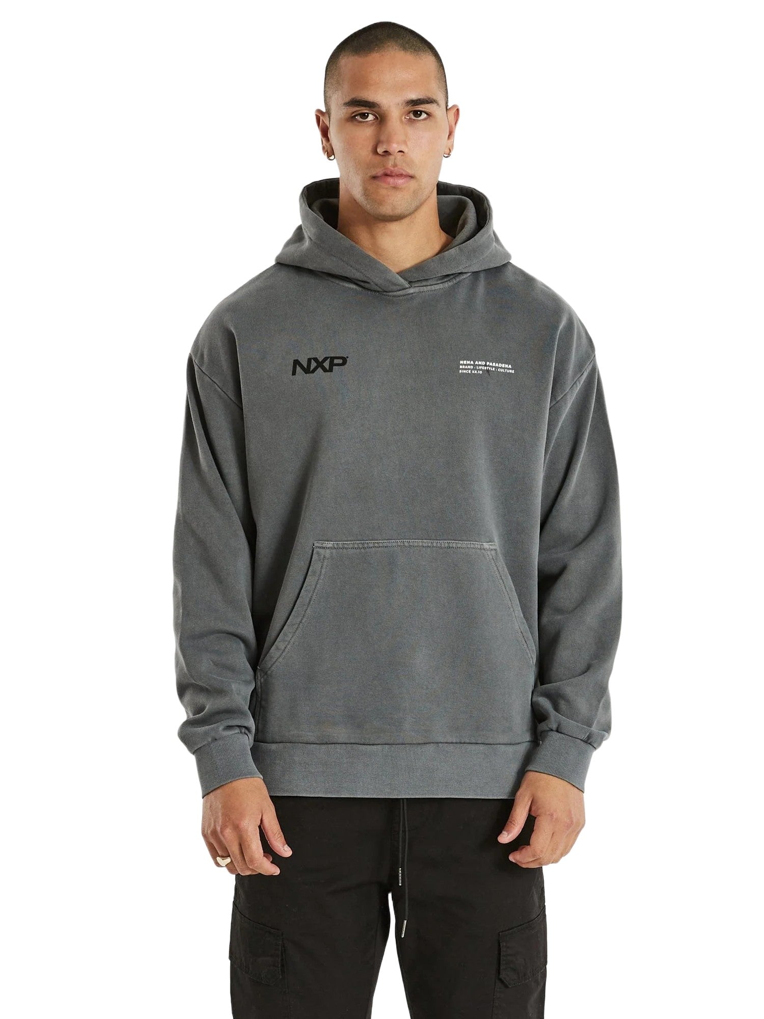 Nena And Pasadena - NXP Canyon Relaxed Hooded Sweater - Pigment Asphalt