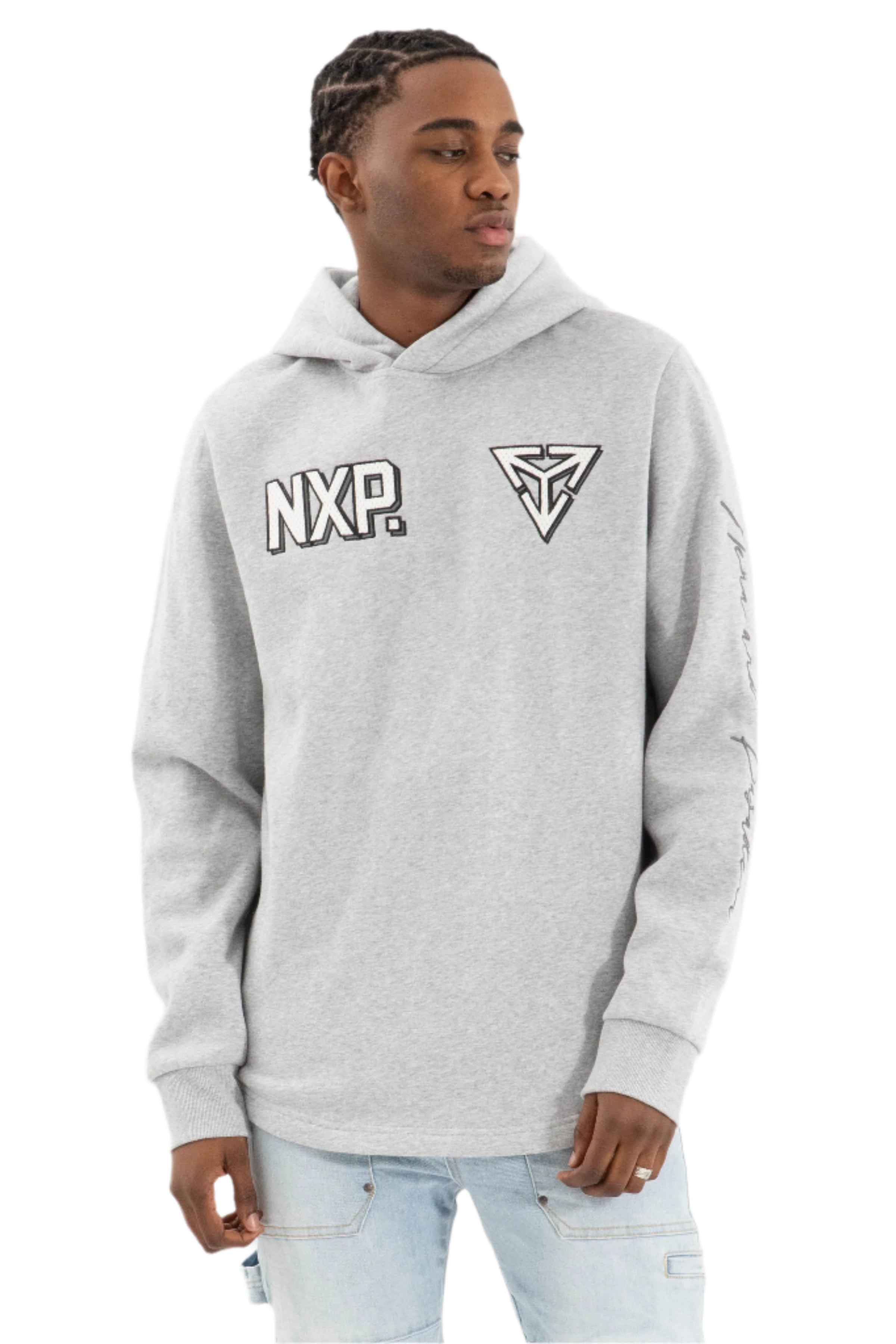 Nena And Pasadena - NXP Fury Dual Curved Hoodie - Grey Marle