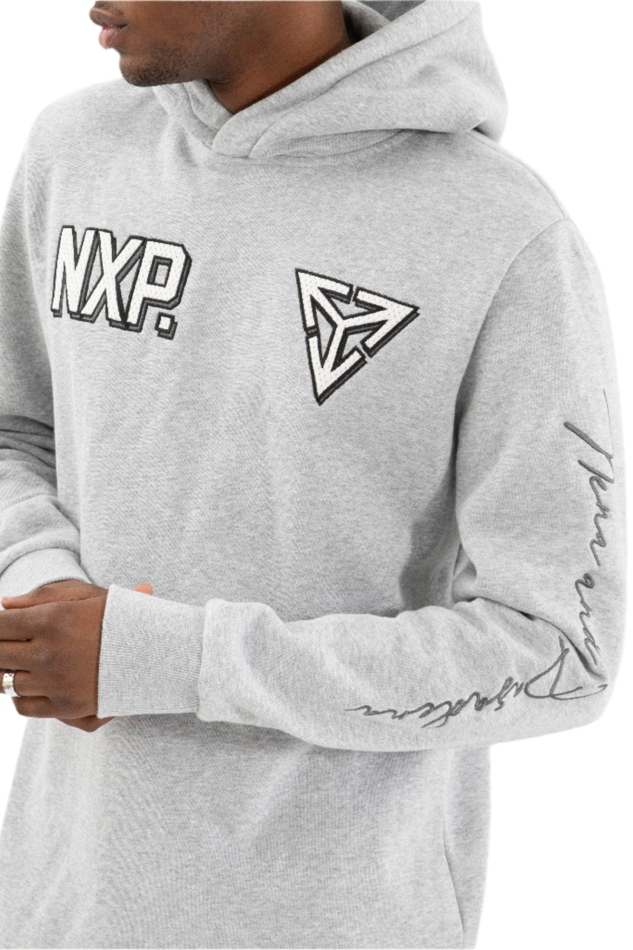 Nena And Pasadena - NXP Fury Dual Curved Hoodie - Grey Marle