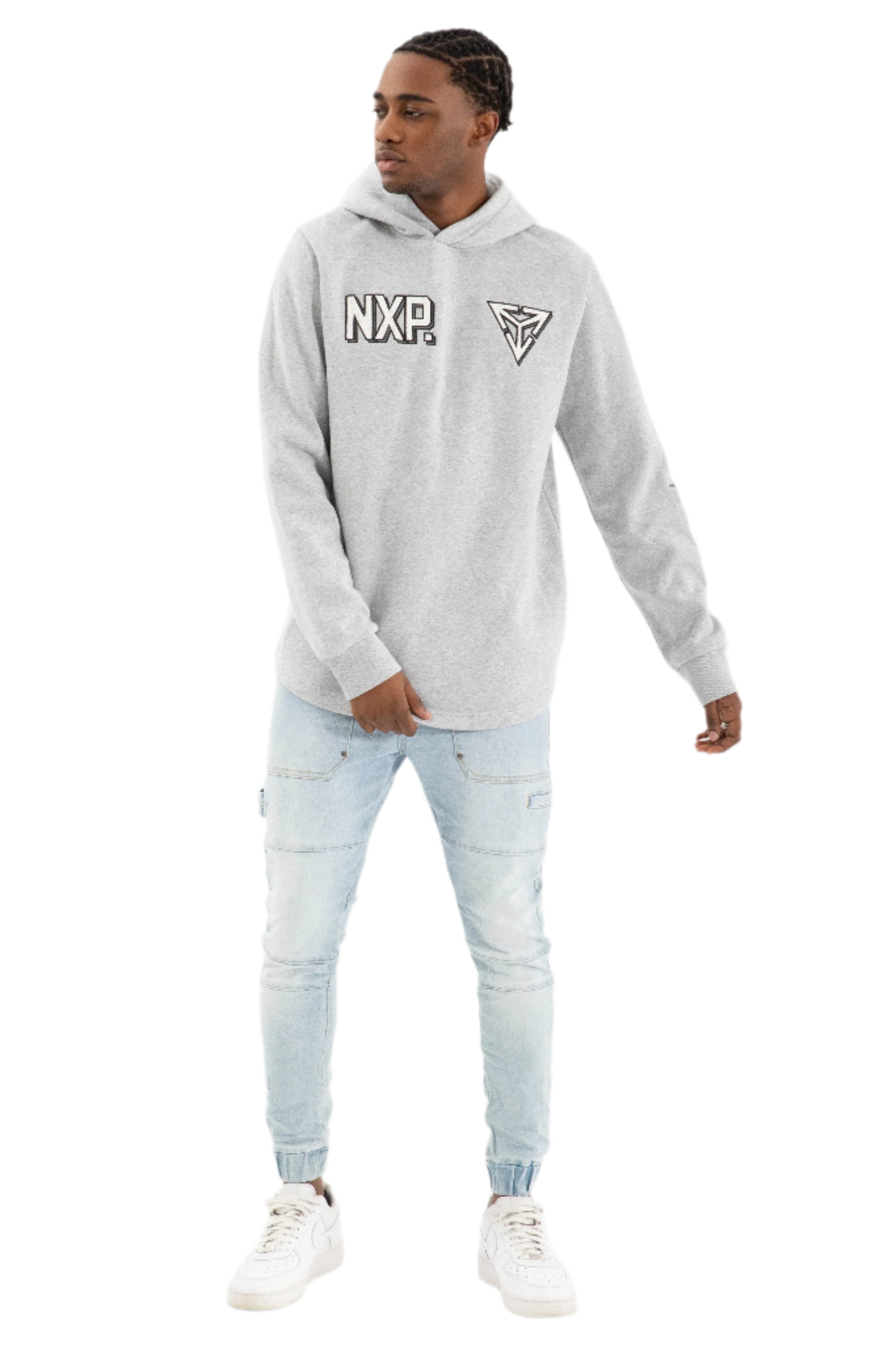 Nena And Pasadena - NXP Fury Dual Curved Hoodie - Grey Marle