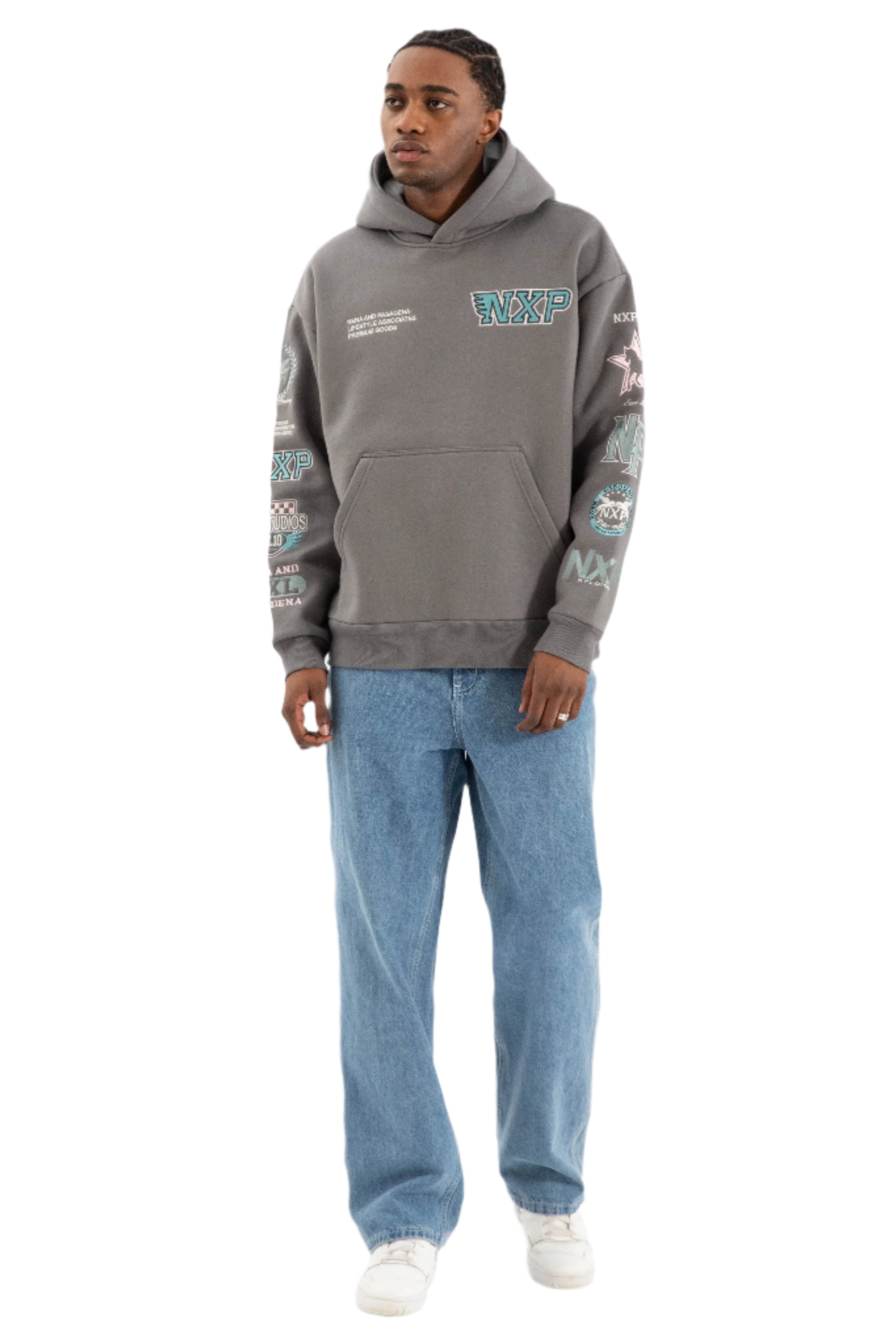 Nena And Pasadena - NXP Main Relaxed Hoodie - Charcoal