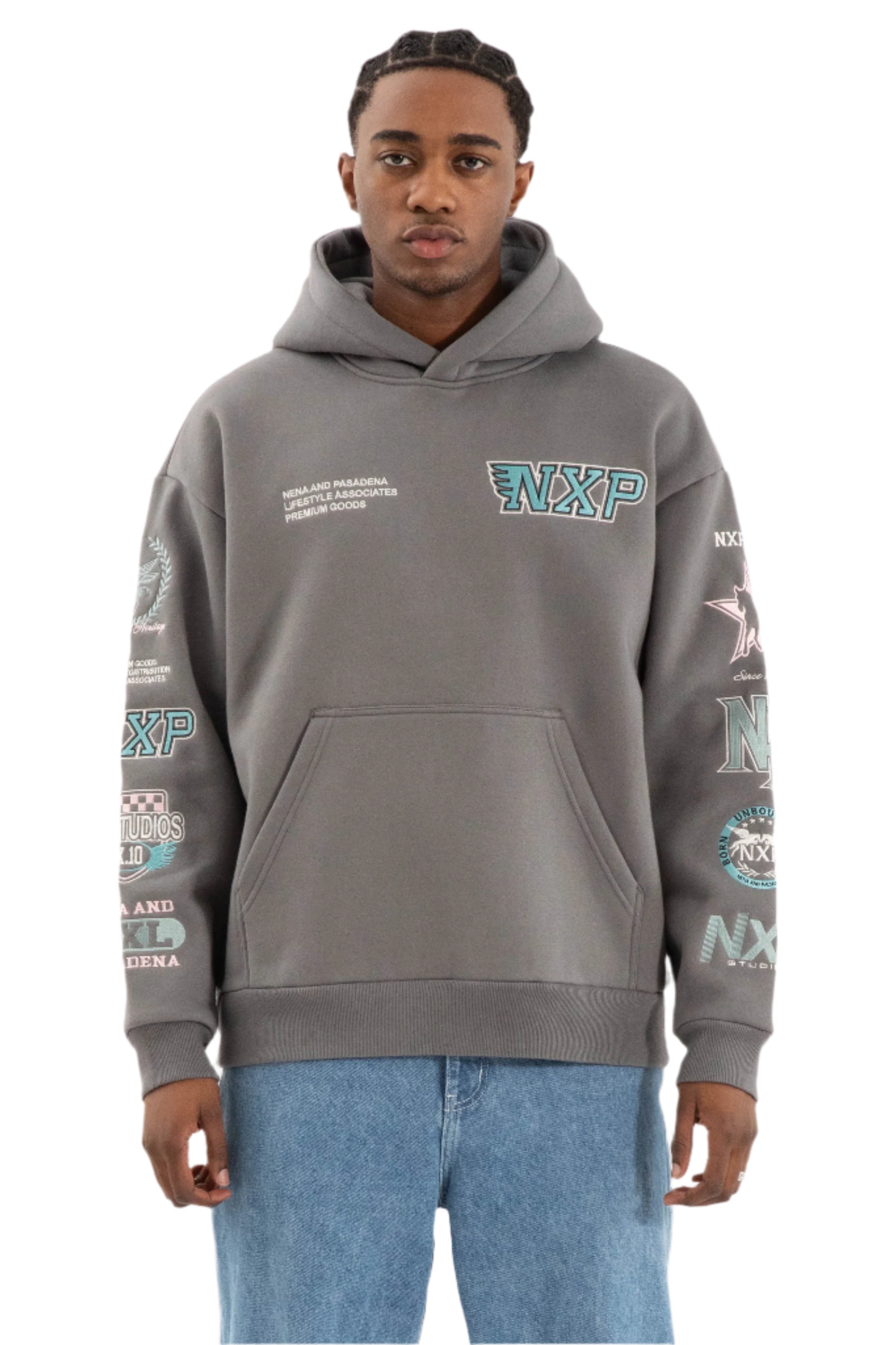 Nena And Pasadena - NXP Main Relaxed Hoodie - Charcoal