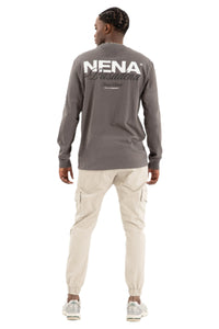 Nena And Pasadena - NXP Public Relaxed Long Sleeve Tee - Charcoal