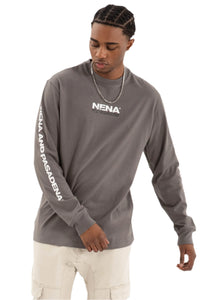 Nena And Pasadena - NXP Public Relaxed Long Sleeve Tee - Charcoal