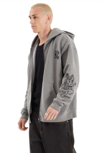 Kiss Chacey - KSCY Celestial Heavy Relaxed Hooded Zip - Pigment Frost Grey