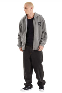 Kiss Chacey - KSCY Celestial Heavy Relaxed Hooded Zip - Pigment Frost Grey