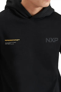 Nena And Pasadena - NXP Spire Hooded Dual Curved Sweater - Jet Black