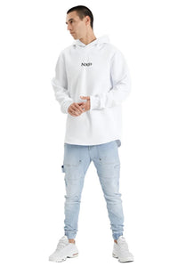 Nena And Pasadena - NXP Styche Hooded Dual Curved Sweater - Optical White