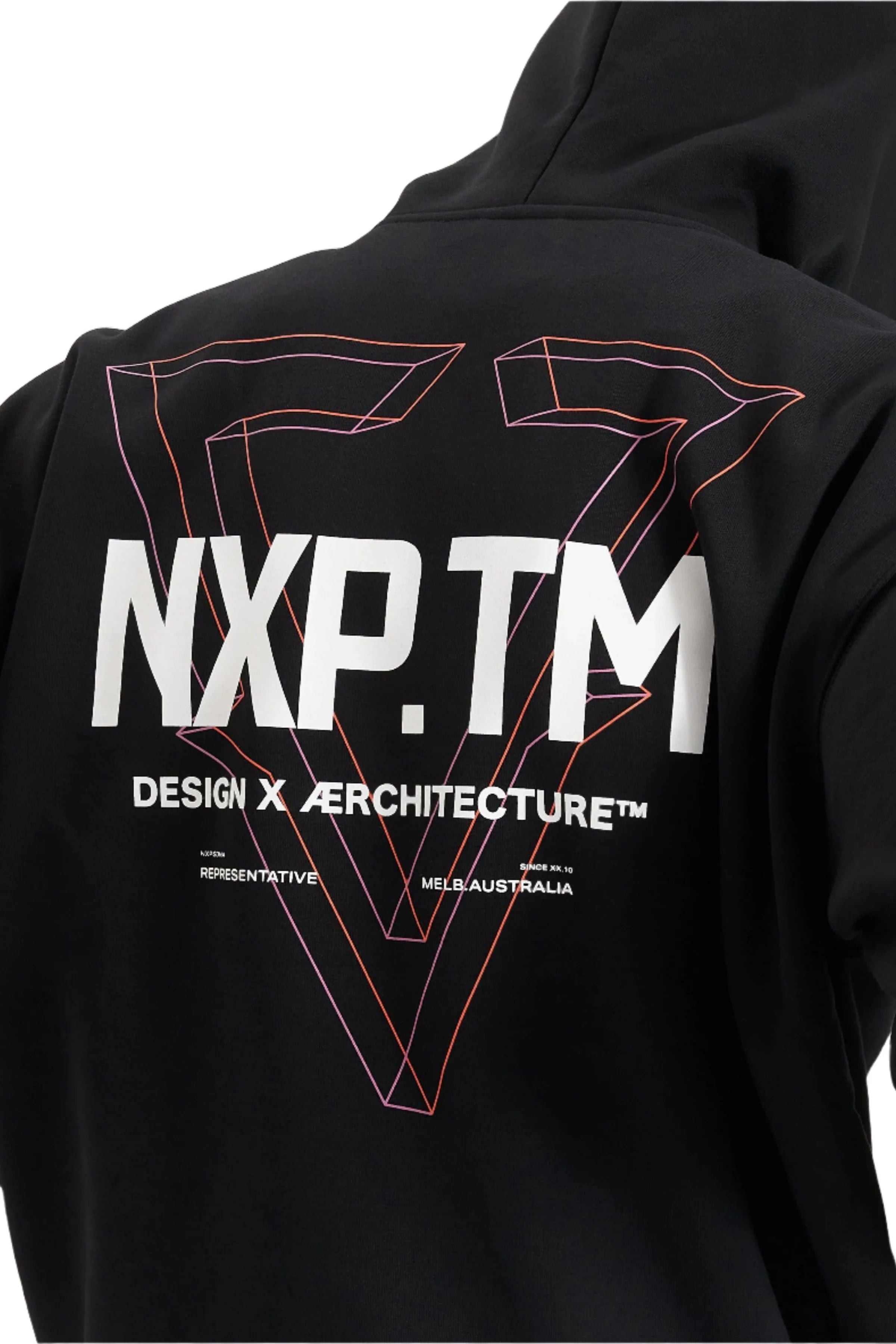 Nena And Pasadena - NXP The Shard Heavy Box Fit Hooded Sweater - Jet Black