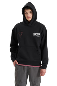 Nena And Pasadena - NXP The Shard Heavy Box Fit Hooded Sweater - Jet Black