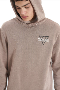 Nena And Pasadena - NXP Void Hooded Dual Curved Sweater - Pigment Bark