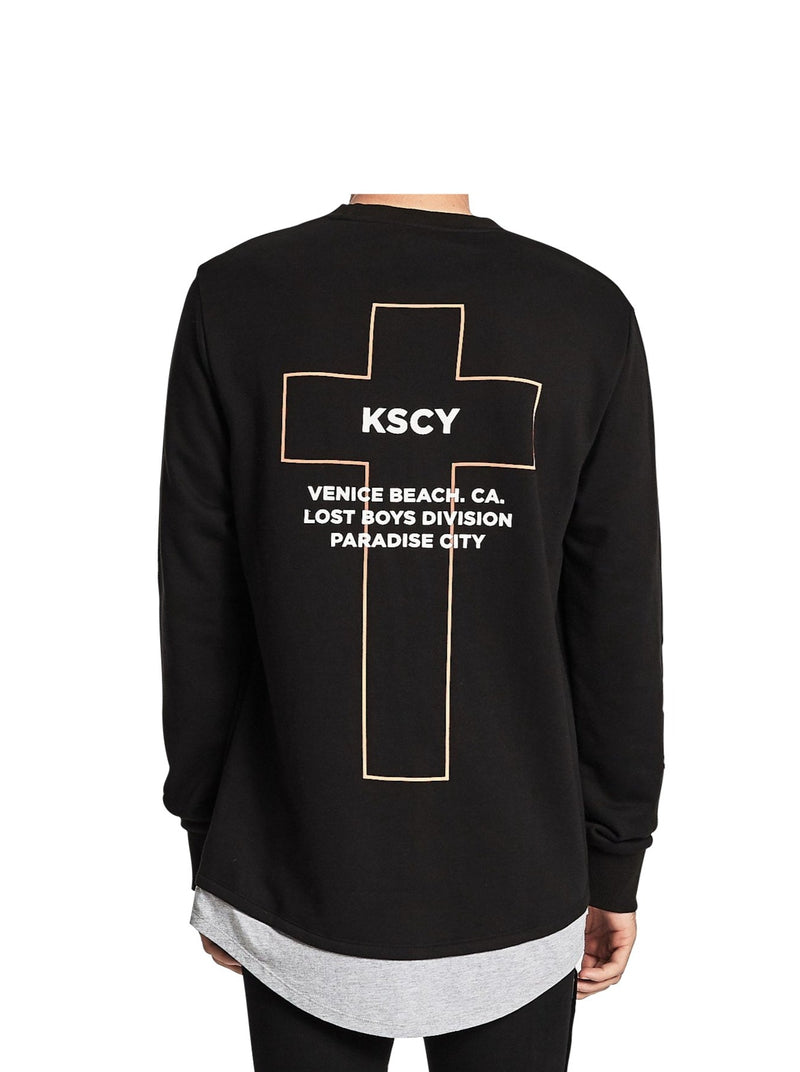 Kiss Chacey - Sinner Layered Crew Neck Sweatshirt - Jet Black
