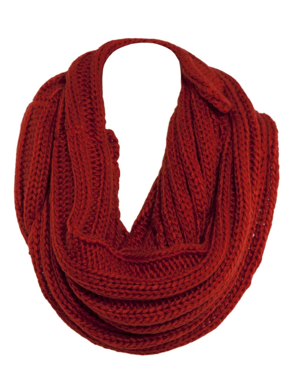 All About Eve - Chunky Rib Tube Scarf - Red