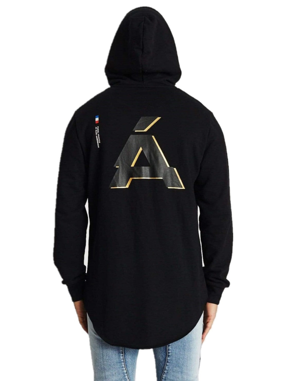 Americain - Coeur Noir Hooded Dual Curved Sweater - Jet Black