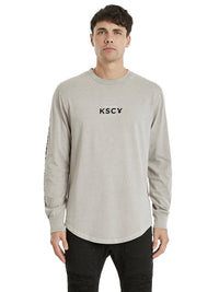 Kiss Chacey - KSCY Bellvale Dual Curved Long Sleeve Tee - Pigment Dove