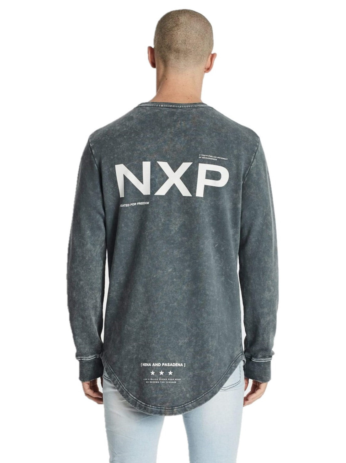 Nena And Pasadena - NXP Smoke Dual Curved Sweater- Acid Charcoal