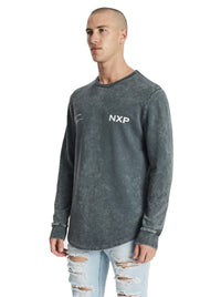 Nena And Pasadena - NXP Smoke Dual Curved Sweater- Acid Charcoal