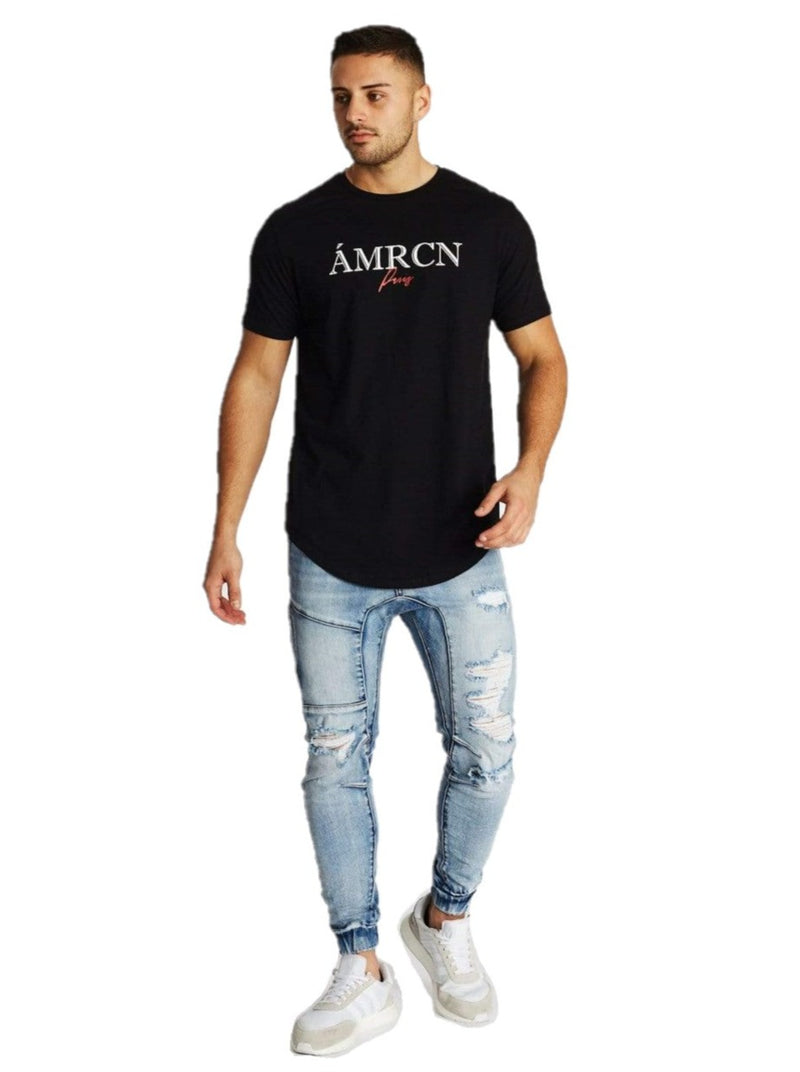 Americain - Oublier Dual Curved Tee - Black