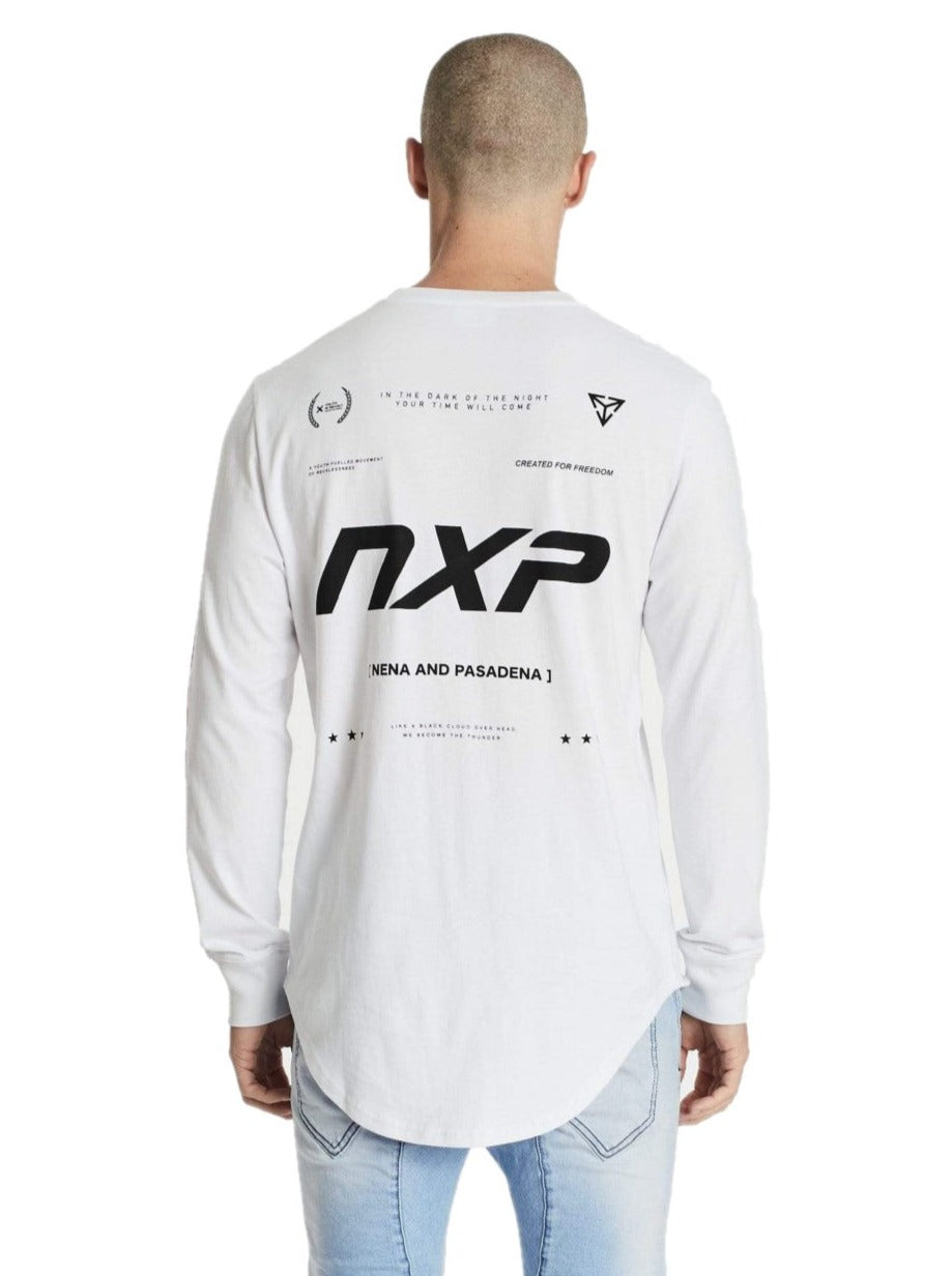 Nena And Pasadena - NXP Clarity Cape Back Long Sleeve Tee - White