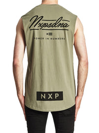 Nena And Pasadena - NXP Domination Scoop Back Muscle Tee - Khaki