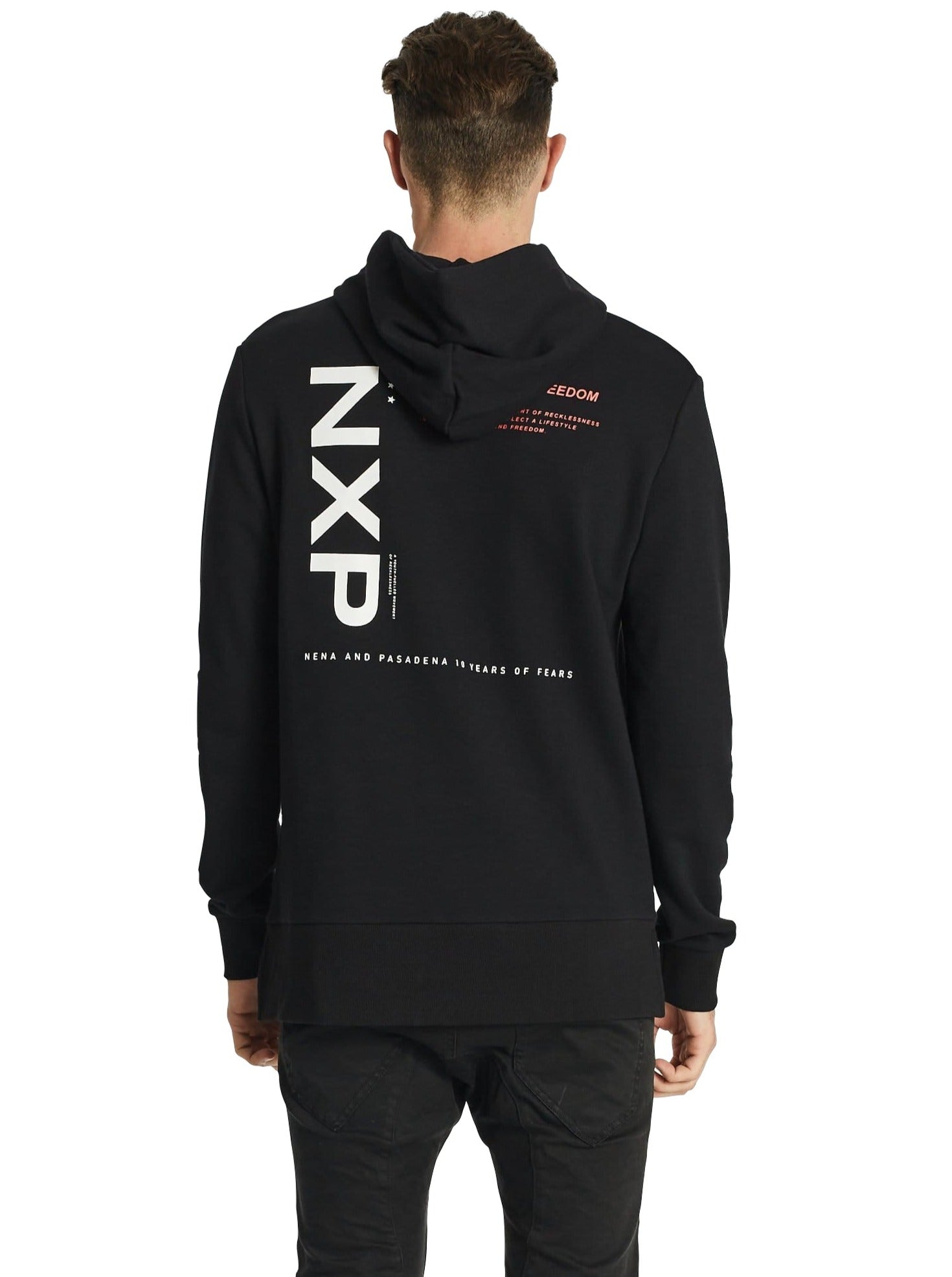 Nena And Pasadena - NXP Prominent Step Hem Hooded Sweater - Jet Black