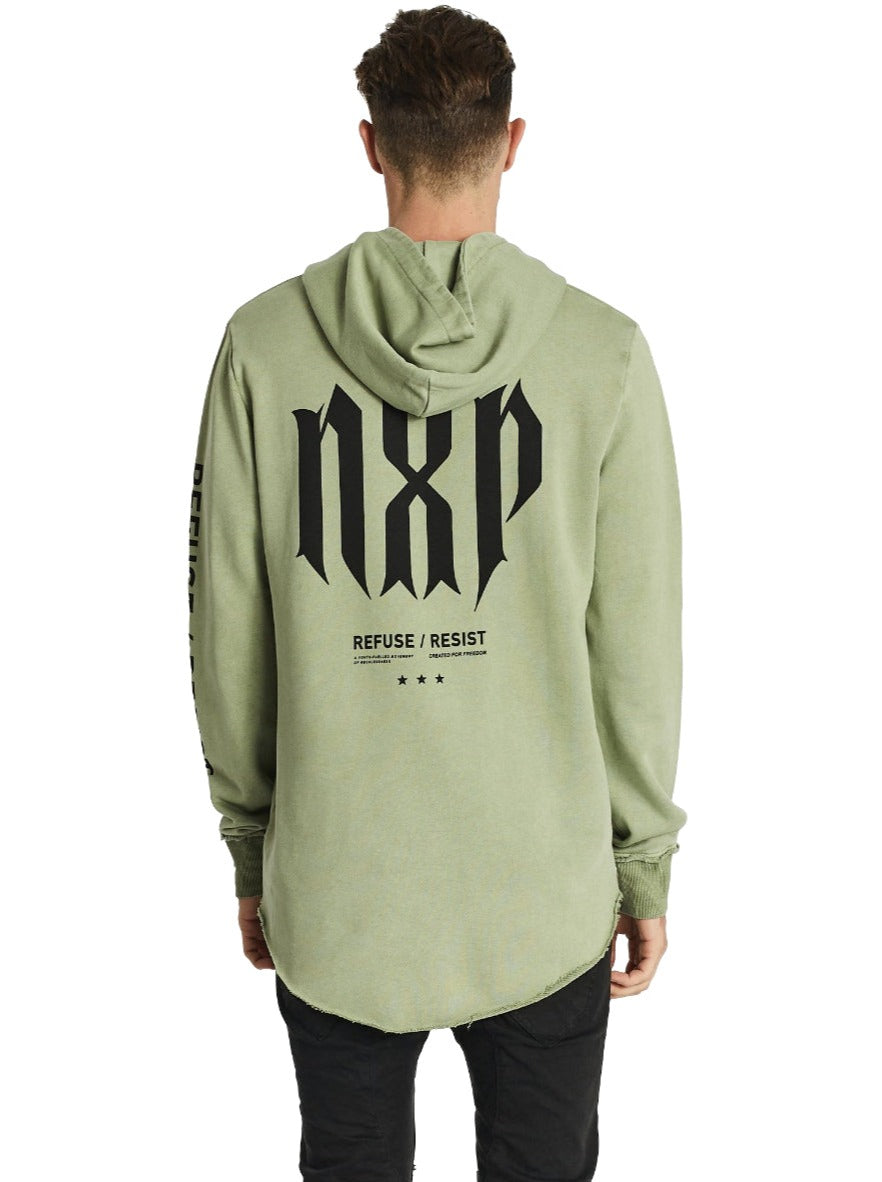 Nena And Pasadena - NXP Refuse Hooded Dual Curved Sweater- Pigment Tea
