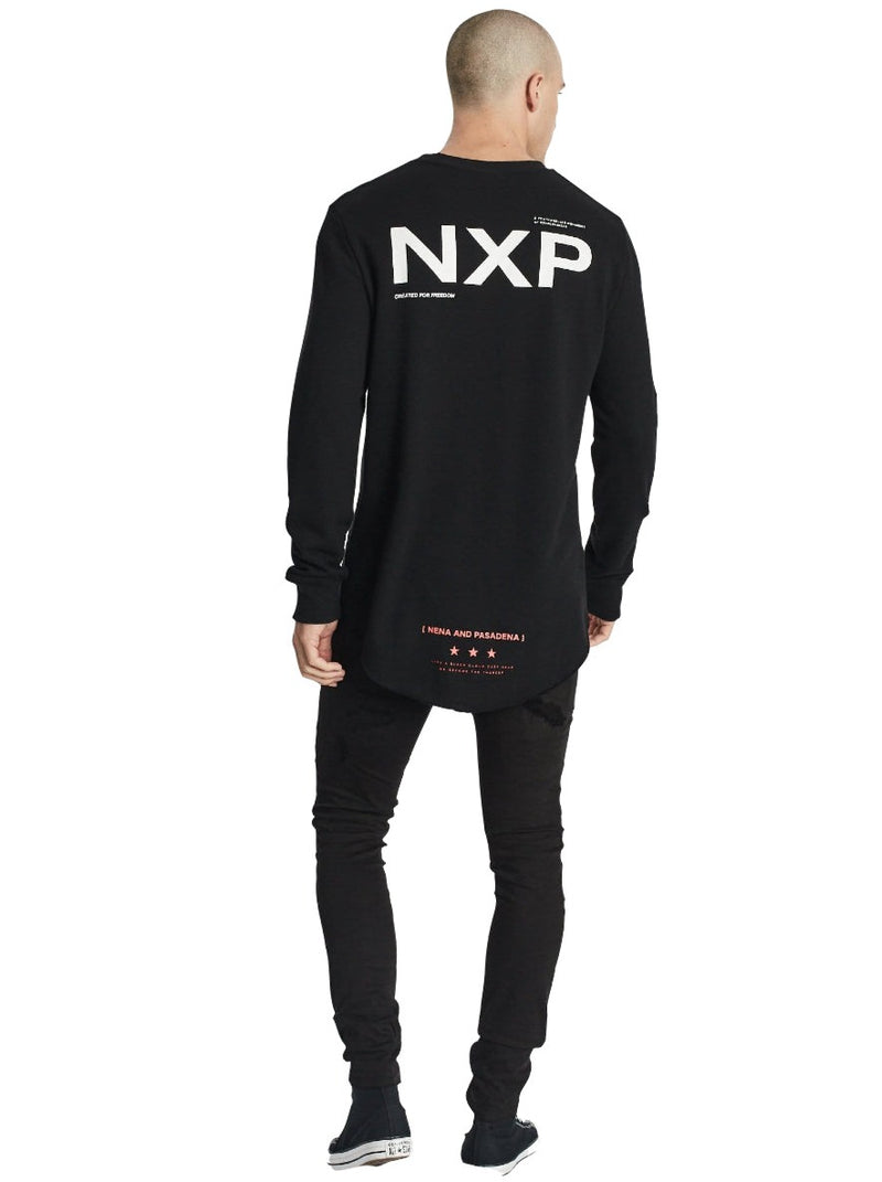 Nena And Pasadena - NXP Thunder Struck Dual Curved Sweater - Jet Black