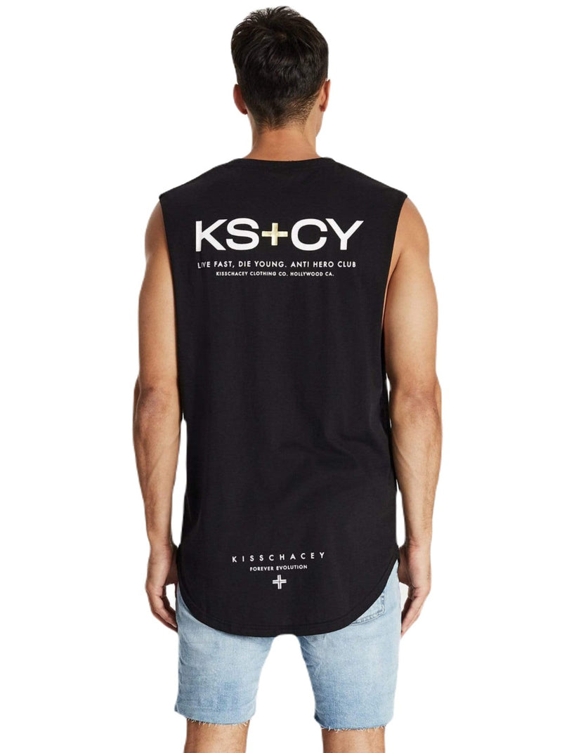 Kiss Chacey - Villians Dual Curved Muscle Tee - Jet Black